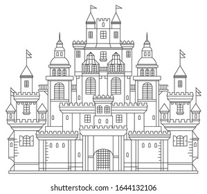 Magic castle with towers, Castle fairy tale, vector illustration