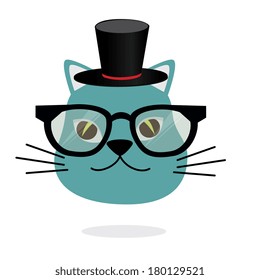 Magic cat cartoon over a white background vector illustration