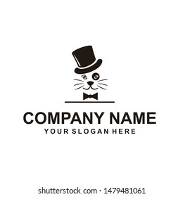 magic cat logo vector design