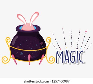 magic cauldron conjure with rabbit mystery