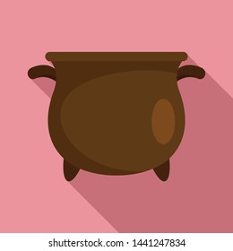 Magic cauldron icon. Flat illustration of magic cauldron vector icon for web design
