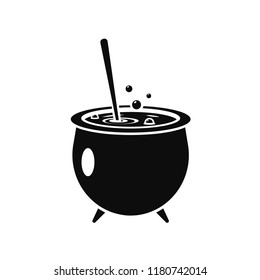 Magic cauldron icon. Simple illustration of magic cauldron vector icon for web design isolated on white background