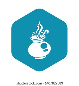 Magic cauldron icon. Simple illustration of magic cauldron vector icon for web design isolated on white background
