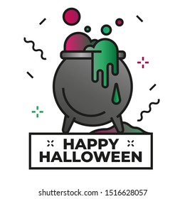 Magic Cauldron illustration - Happy halloween icon