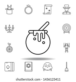 magic cauldron outline icon. elements of magic illustration line icon. signs, symbols can be used for web, logo, mobile app, UI, UX