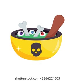 Magic cauldron vector colorful stickers Icon Design illustration. EPS 10 File