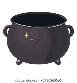 Ilustração de vetor de caldeirão mágico, Ilustração de pote. Ícone de Caldeirão Preto, Pote Fantasia