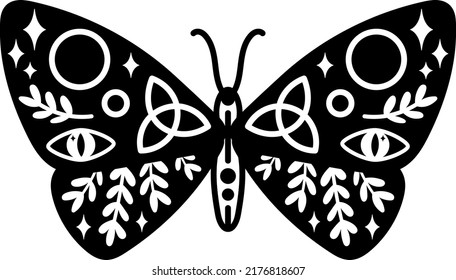 Magic celestial butterfly vector clipart