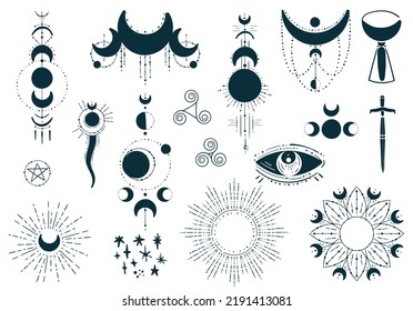 Magic celestial sacred geometry symbols