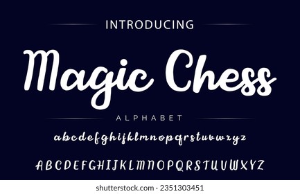 Magic Chess brush stroke handwritten alphabet vector sans serif font design