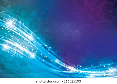 Magic Christmas background in blue colours