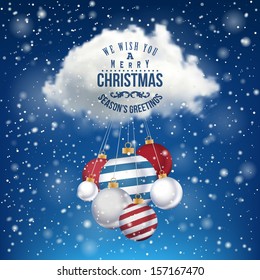 The Magic Christmas Cloud. Christmas background 