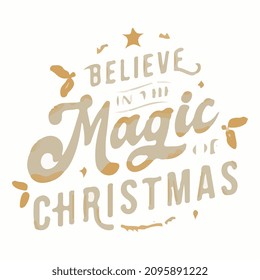 magic christmas lettering vector art