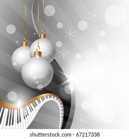 Magic Christmas and Music Background, vector illustration