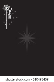 magic Christmas New Year's background, with snowflakes and the shining lamp
