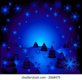 ilustración nocturna de navidad mágica