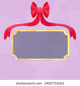 Magic Christmas Star Purple Note Mensaje Vintage Banner Red Arc Bow Resumen Vector de fondo