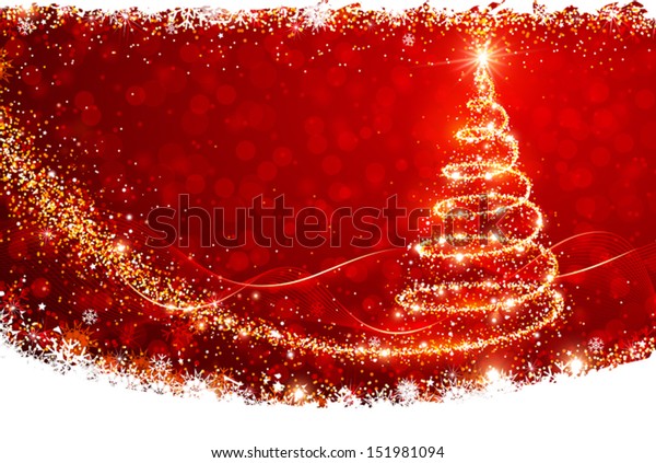 magical christmas tree illustration