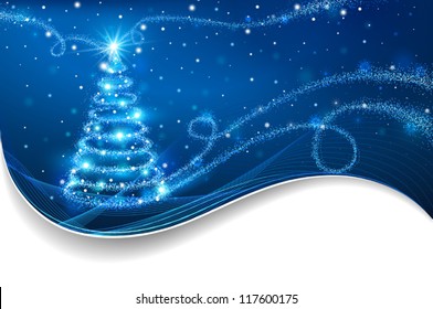 The Magic Christmas Tree. Christmas Background