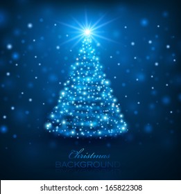 Magic Christmas Tree. Christmas background