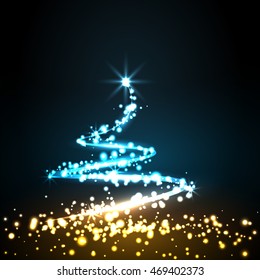 The Magic Christmas Tree. Christmas background