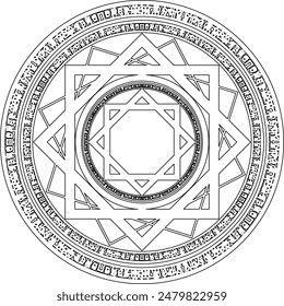Magic circle. Illustration for medieval Europe and game layouts.