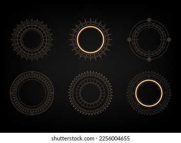 Magic circle. Mystical geometric symbol. Vector illustration.