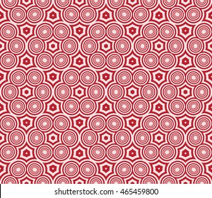 magic circle. Series mirror transformation of circles shapes. Vector illustration. For the interior design, printing, textile industry. pink color