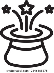 Magic Circus Hat Outline Icon