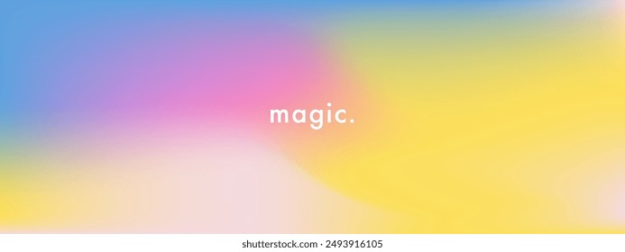 Magic cirrus clouds. Light blue, pink, yellow color vector banner. Pastel gradient sky pattern. Blurred light fuzz colorful gradient background. Pastel smooth shapes. Vector soft horizontal backdrop