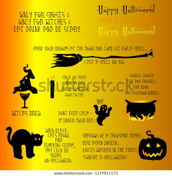 Magic Clipart Set Halloween Items Vector Stock Vector Royalty Free 1219811173