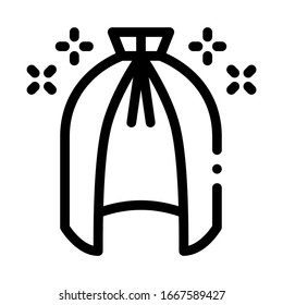 Magic Cloak Cape Icon Vector. Outline Magic Cloak Cape Sign. Isolated Contour Symbol Illustration