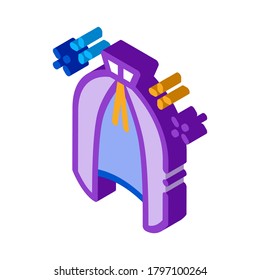 Magic Cloak Cape Icon Vector. Isometric Magic Cloak Cape sign. color isolated symbol illustration