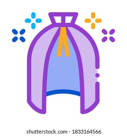 Magic Cloak Cape Icon Vector. Outline Magic Cloak Cape Sign. Color Isolated Contour Symbol Illustration