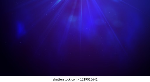 Magic Cold Lights on Blue Background Bokeh effect.Vector EPS 10