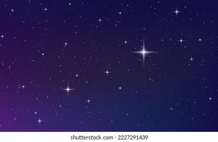 Magic color galaxy. Infinite universe and starry night sky. Horizontal space background with realistic nebula, stardust and shining stars. Concept of web banner. Vector illustration.