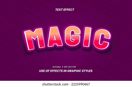 Magic colorful 3D font text effect sticker. easy to use in graphic style settings