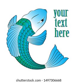 magic colorful fish vector illustration.
