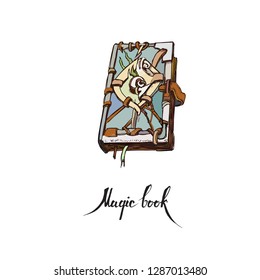 magic coloring book little cartoon character, print illustration of children vector