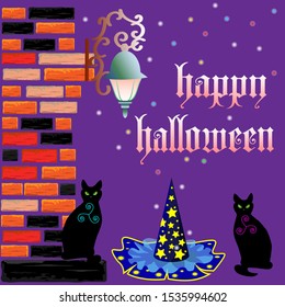 magic, composition for Halloween holiday, design or decoration of background or postcard
