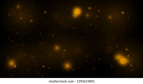 Magic concept. Abstract background with bokeh effect. Texture background abstract black and white or silver Glitter and elegant for Christmas. Dust white. Sparkling magical dust particles.  