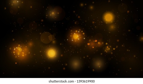 Magic concept. Abstract background with bokeh effect. Texture background abstract black and white or silver Glitter and elegant for Christmas. Dust white. Sparkling magical dust particles.  