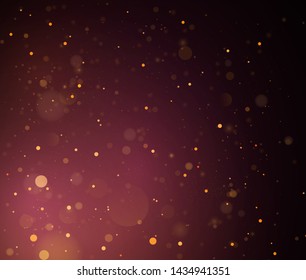 Magic concept. Abstract defocused circular color colorful golden luxury gold glitter bokeh lights background. Graphic resources design template. Vector illustration.