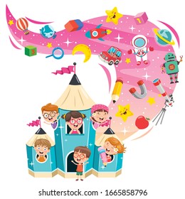 Magic Concept Design With Funny Children