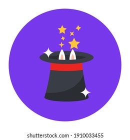 
Magic concept icon in flat colorful design  
