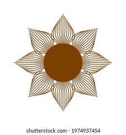 Magic concept, vintage sun with face, gold, trending beige, stylized engraving. Illustration for astrology, boho design, pagan symbols for fortune telling.