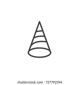 Magic cone hat line icon, outline vector sign, linear style pictogram isolated on white. Symbol, logo illustration. Editable stroke