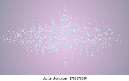 Magic Confetti Christmas Blue Background. Hologram Flying Dot Backdrop. Carnaval Postcard. Colored Invitation Design.