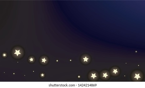  Magic Cosmic Sky with Many Stars.     Astronomical Print. Dark Blue Galaxy Pattern. Vector Space Stars Background.