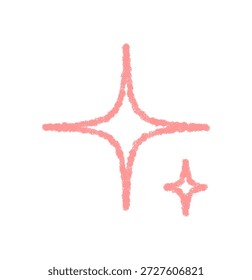 Estilo mágico del estallido del contorno de la estrella de fuegos artificiales del crayón con brillo brillante y brillo sutil. Símbolo de estrella y elemento de luz con un divertido efecto pastel, delineado para un atractivo visual mágico gráfico festivo.